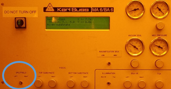 Turn the monitor on. Toggle the split field to 